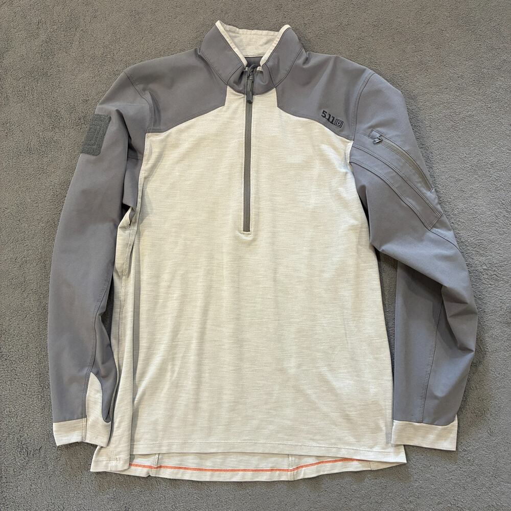 5.11 Tactical Rapid Response Grey Quarter Zip Pullover Combat Shirt Men's Size M